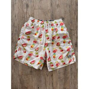 Spicy Tuna Mens Swim Trunks Size Small Popsicles Watermelon Tropical Shorts